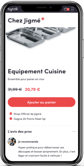 Fiche produit marketplace tightR